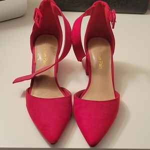 Red Block Heels 7.5